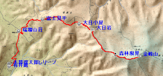 GPS+カシミールによるルート図